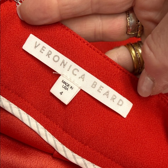 Veronica Beard Red Taren Wide Leg Trouser in Red Size 4 - Picture 10 of 14